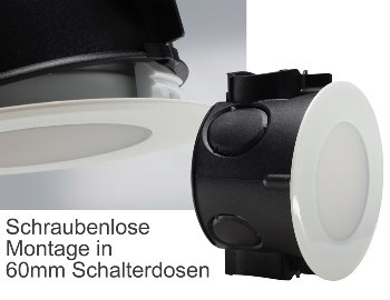 LED-Einbauleuchte "EBL-HV65w", weiß, 230V, 2W, 2900K, 230lm, warmweiß