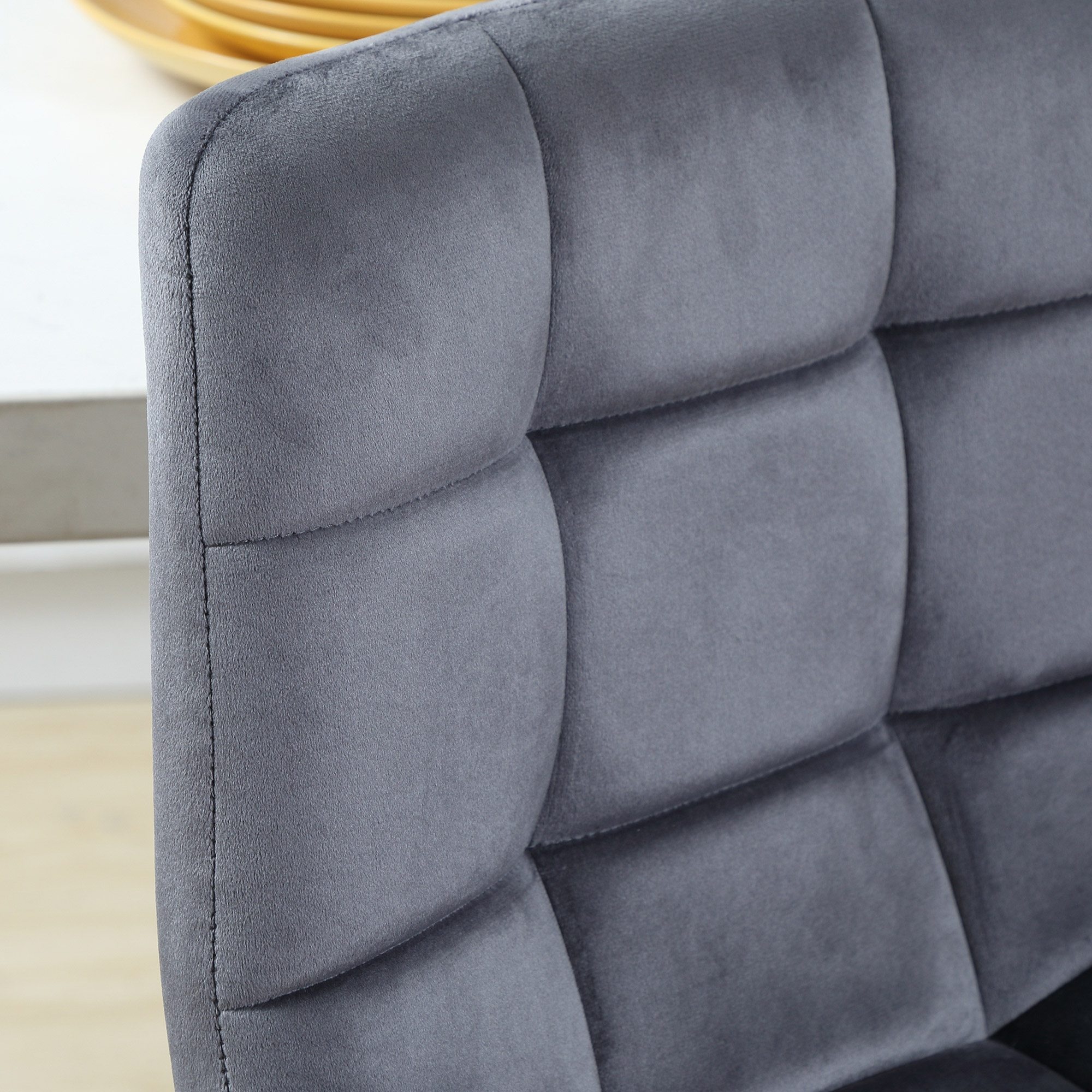 2er-Set Barhocker mit Fußstütze im Retrodesign 42 cm x 47 cm x 105 cm Grau