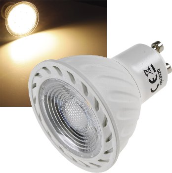 LED Strahler GU10 "H60 COB Dimmbar", 3000k, 510lm, 230V/7W, warmweiß LED Strahler GU10 "H60 COB Dimmbar", 3000k, 510lm, 230V/7W, warmweiß
