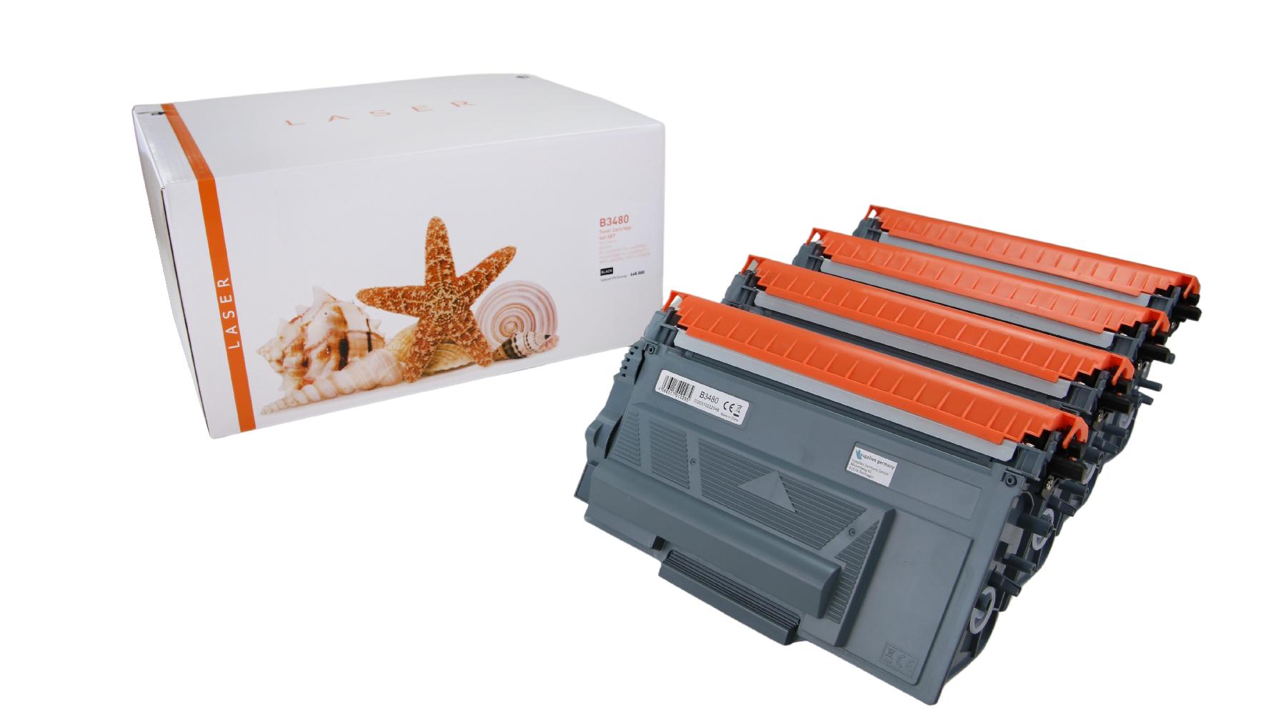 4er Set TN3480 alternativ Toner black für Brother / TN3480 / 4x8.000 Seiten