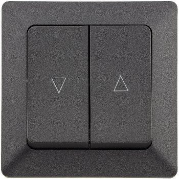 MILOS Jalousien-Steuerung Hoch/Runter, Taster, inkl. Rahmen, UP, anthrazit