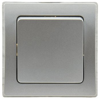 DELPHI Taster, 0-250V~/ 10A, inkl. Rahmen, UP, silber DELPHI Taster, 0-250V~/ 10A, inkl. Rahmen, UP, silber