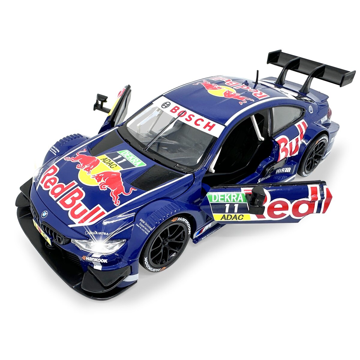 BMW M4 DTM Diecast 1:24 blau inkl. Knopfzellen BMW M4 DTM Diecast 1:24 blau inkl. Knopfzellen
