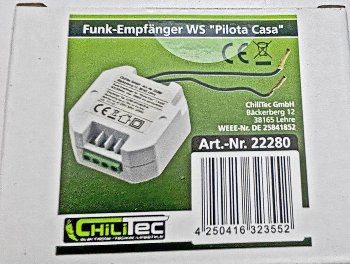 Funk-Empfänger WS für "Pilota Casa", max. 2300W, ERGÄNZT einen Schalter