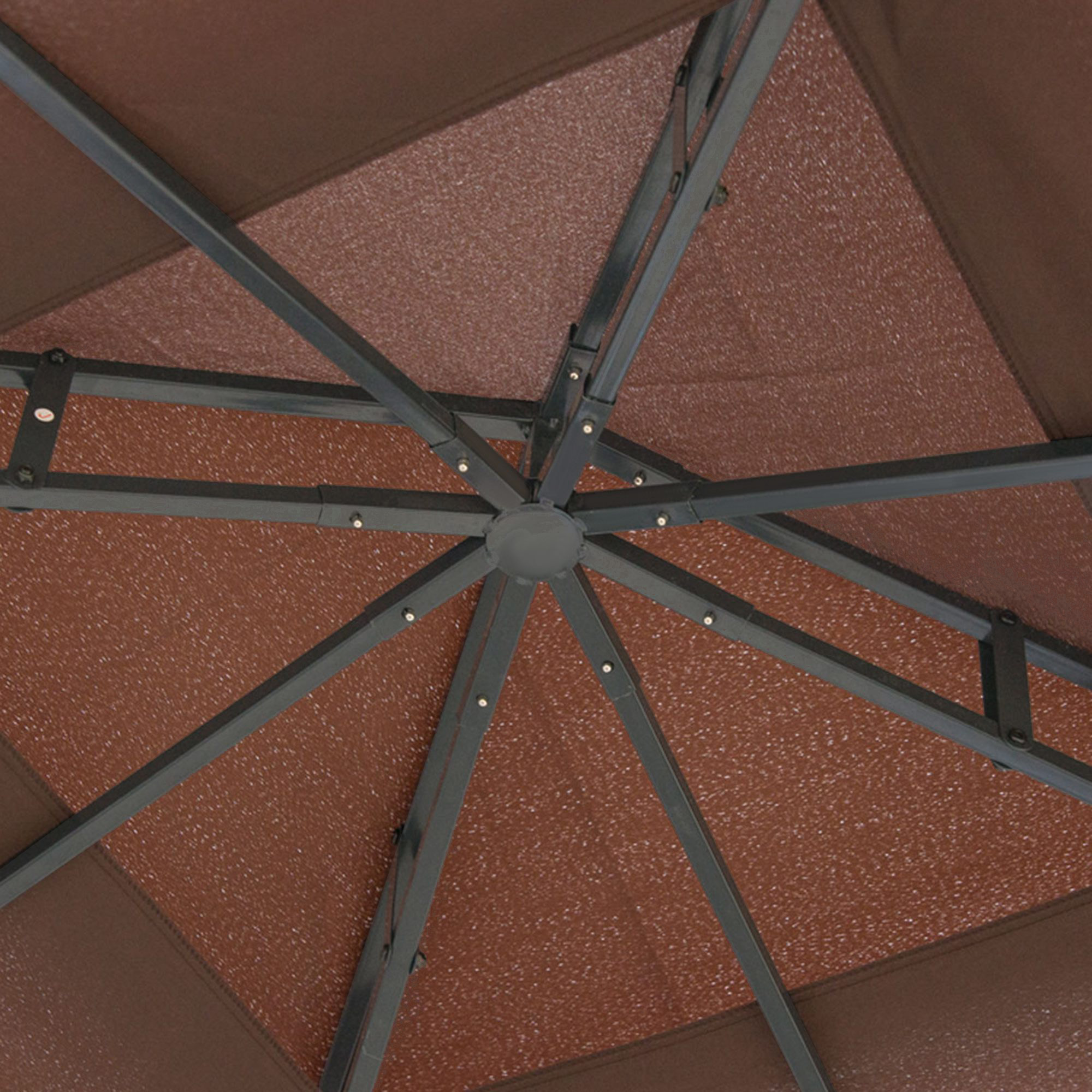 Pavillon Gartenpavillon mit Moskitonetze Seitenwände, Partyzelt mit Doppeldach, Gartenzelt Festzelt 2,97x2,97m