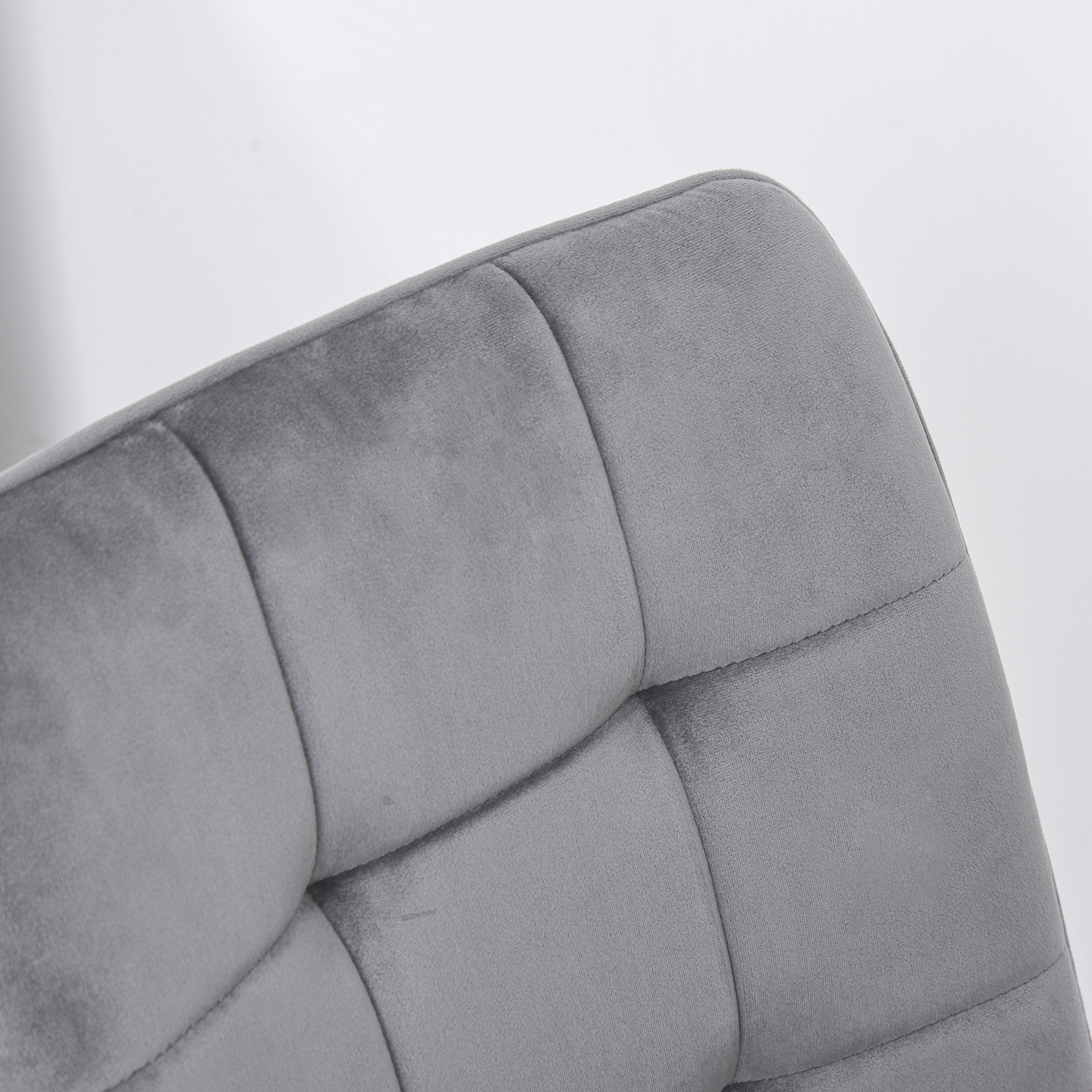 2er-Set Esszimmerstuhl Polsterstuhl Küchenstuhl mit Samt-Optik Esstisch Samt Metall Grau+Schwarz 45 x 63 x 90 cm