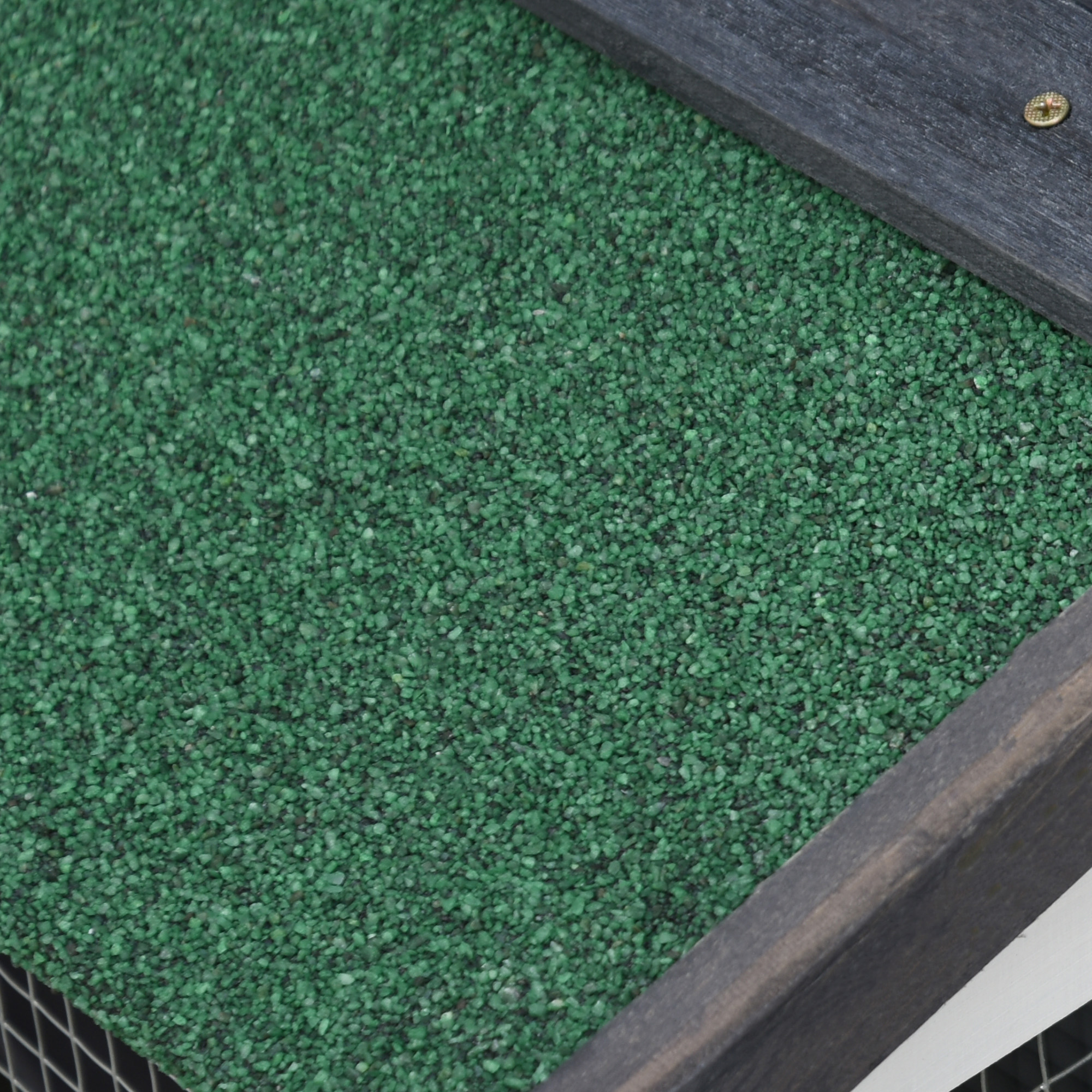 Kleintierstall mit 2 Freigehegen wetterbeständig Tannenholz Weiß + Grün