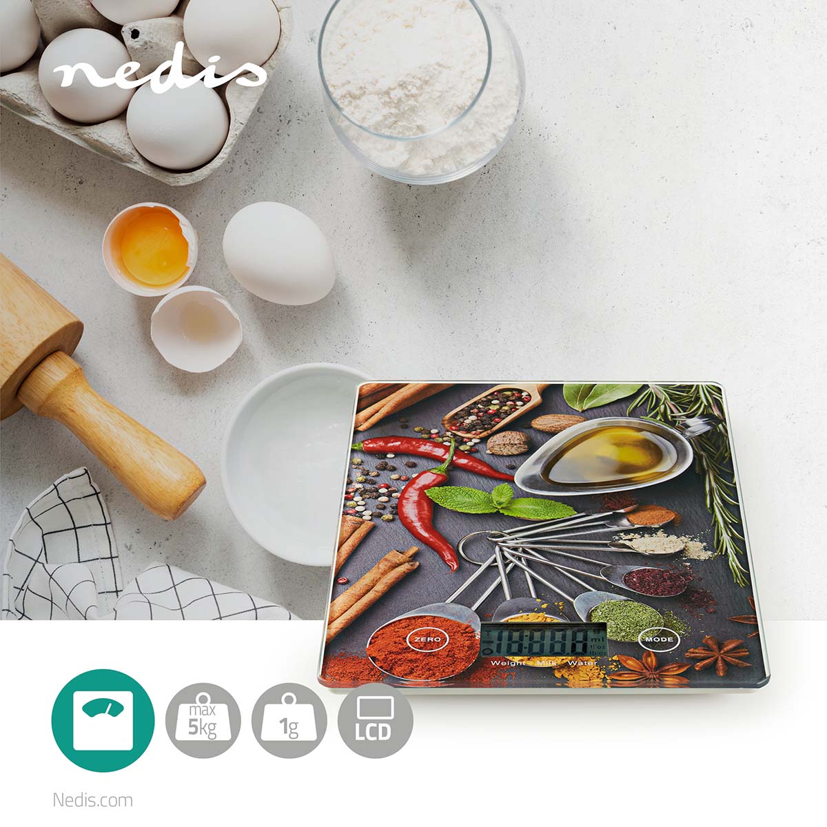 Küchenwaagen | Digital | Glas / Kunststoff | mehrfarbig