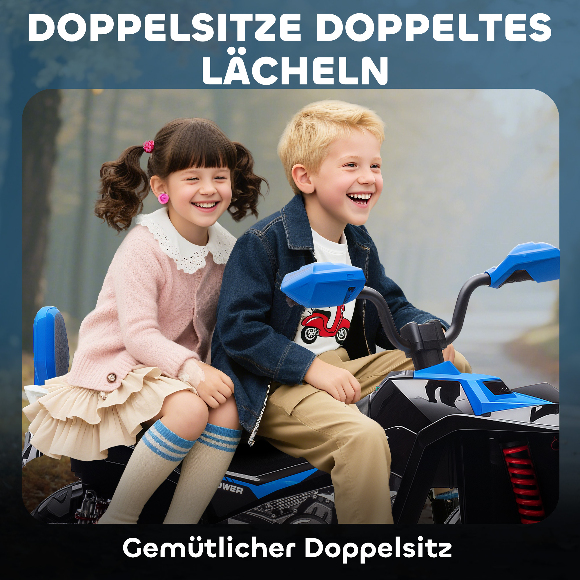Kinder-Elektro-Quad, 24V Elektro-Fahrzeug mit 4 Rädern, Scheinwerfer, USB-Anschluss, MP3-Funktion, 6,5 km/h, 3-8 Jahre