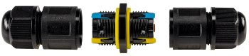 Kabelverbinder 3-polig, IP68, 450V/24A, Klemmanschluss, für Kabel Ø 6-11mm