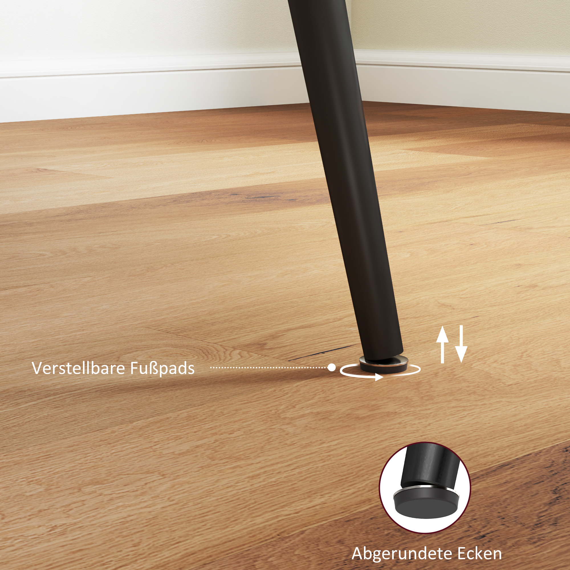 Ausziehbarer Esstisch, Erweiterbarer Tisch für 6-8 Personen, Küchentisch mit soliden Stahlbeinen