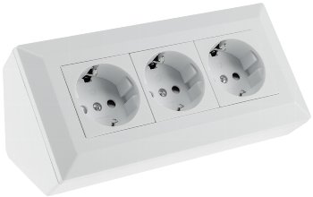 3-fach Steckdosenblock, weiß matt, 250V~/ 16A, Aufbaumontage