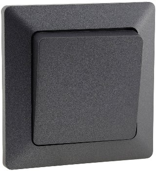 MILOS Kreuzschalter, Anthrazit, 250V~/ 10A, inkl. Rahmen, UP