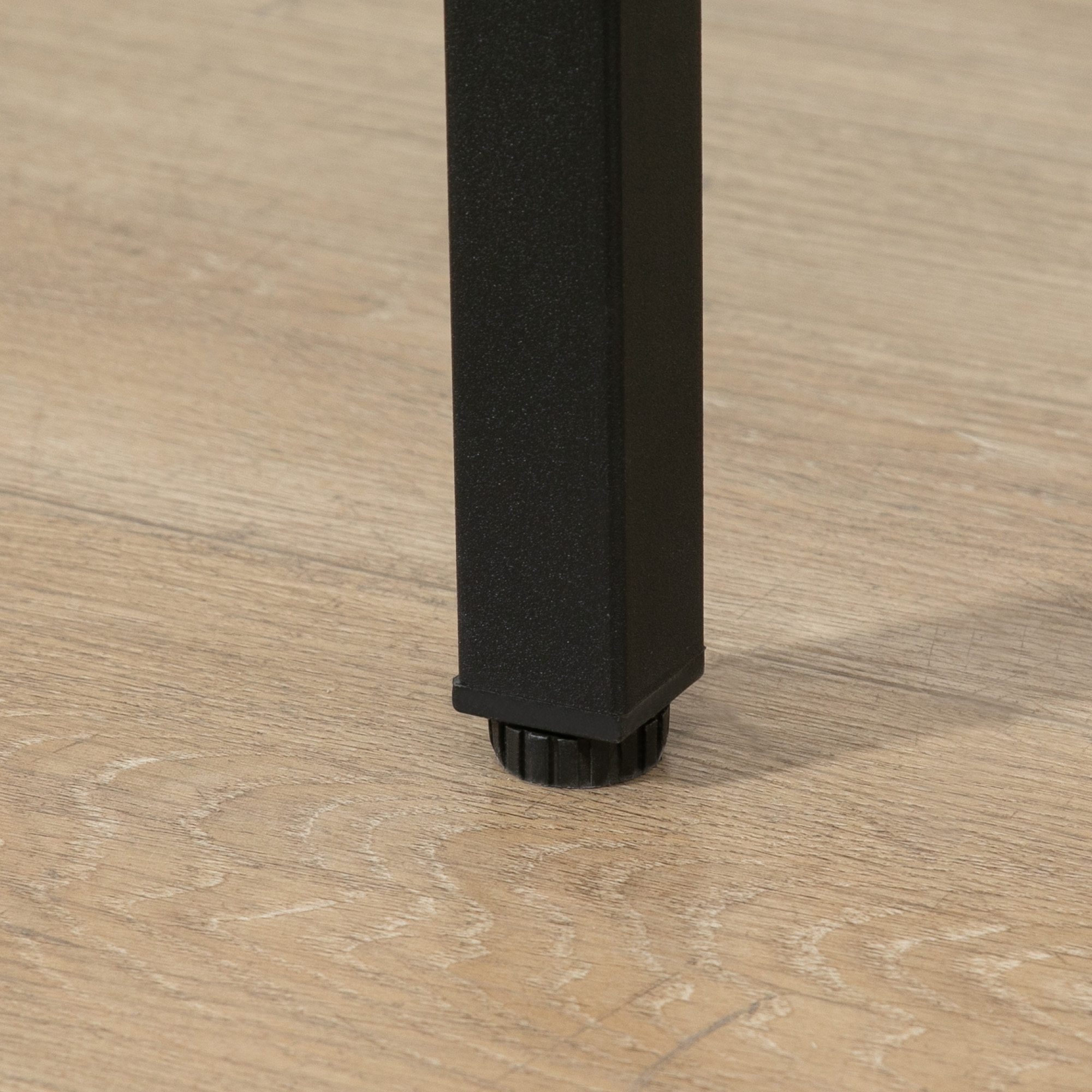 Bartisch-Set im Industrie-Design, 3-teilig, 1 Tisch, 2 Hocker, Schwarz + Natur