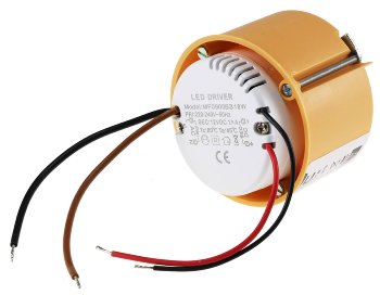 LED-Trafo "CT-18E", 0,5-18W, rund, Ein 220-240V, Aus 12V= Konstantspannung