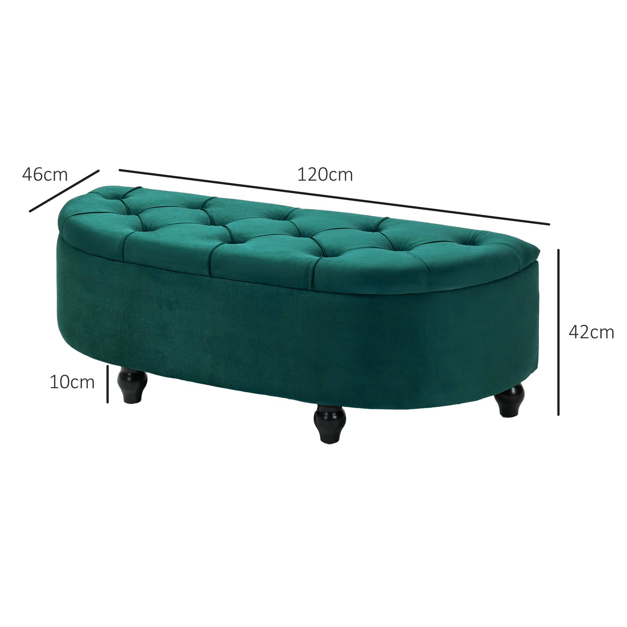 Hocker mit Stauraum, Sitztruhe, gepolstert, soft-close Deckel, Samtoptik, 120 x 46 x 42 cm, Dunkelgrau