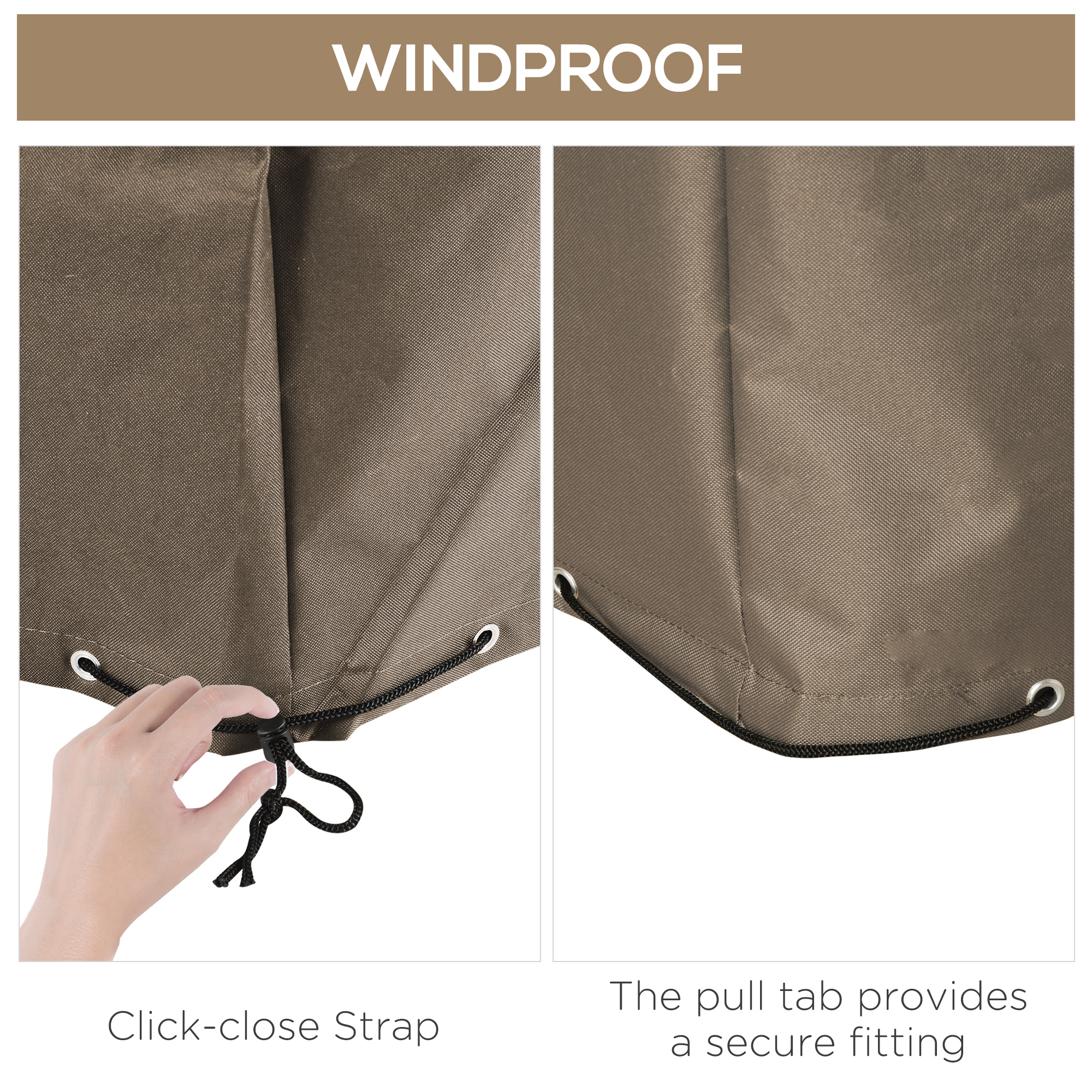 Schutzhülle für Gartenmöbel Winterfest Wasserdicht Abdeckung Abdeckplane Oxford 275 x 205 x 90 cm Beige