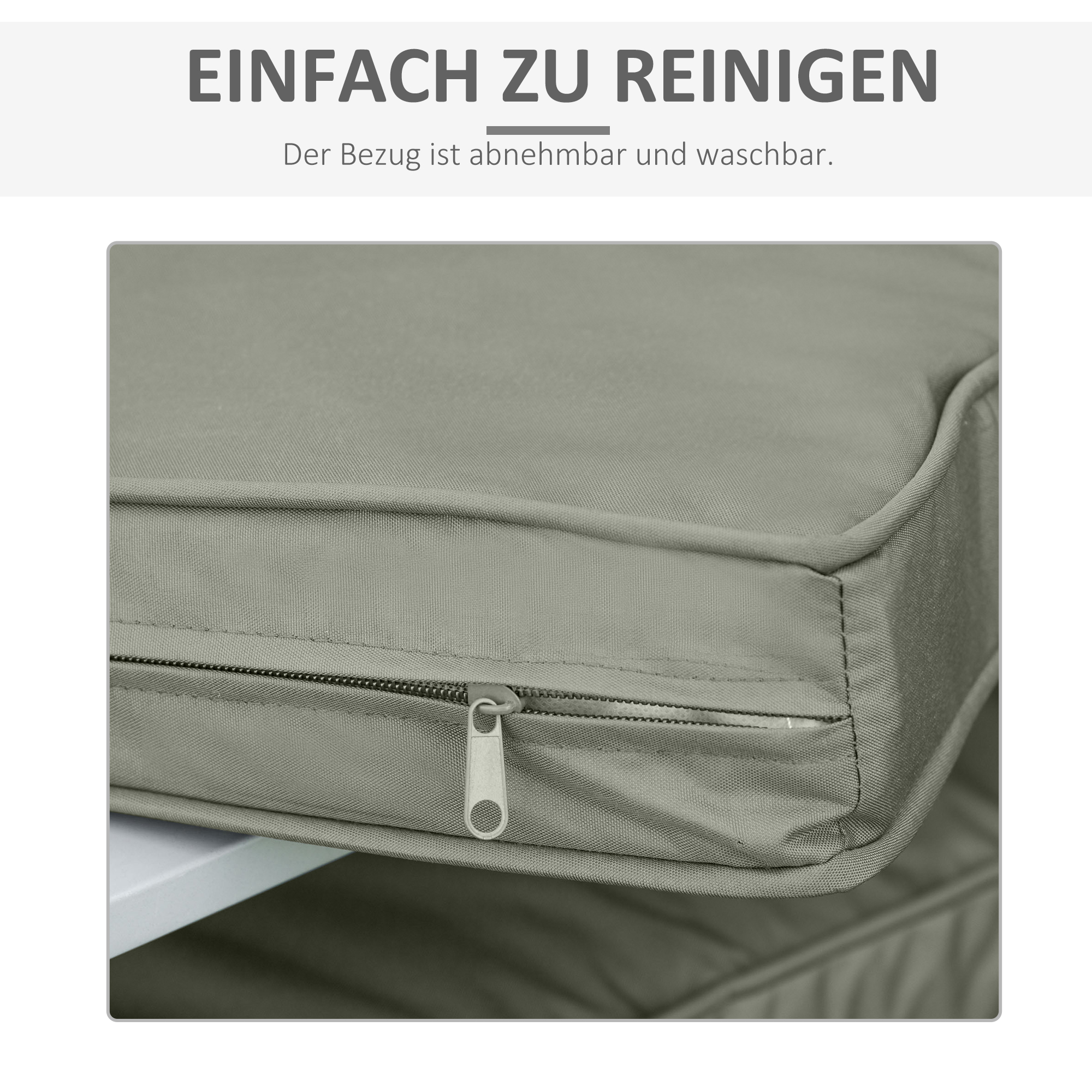 2er-Set Sitzkissen, 56 x 52 cm Stuhlkissen mit Reißverschluss, Stoffbezug, 7cm dick Polsterauflage, waschbar Dunkelgrau