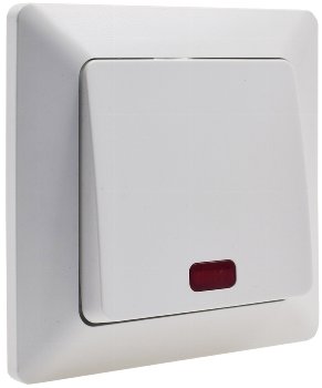 MILOS Kontroll-Schalter mit Lämpchen, 250V~/ 10A, inkl. Rahmen, UP, weiß matt MILOS Kontroll-Schalter mit Lämpchen, 250V~/ 10A, inkl. Rahmen, UP, weiß matt
