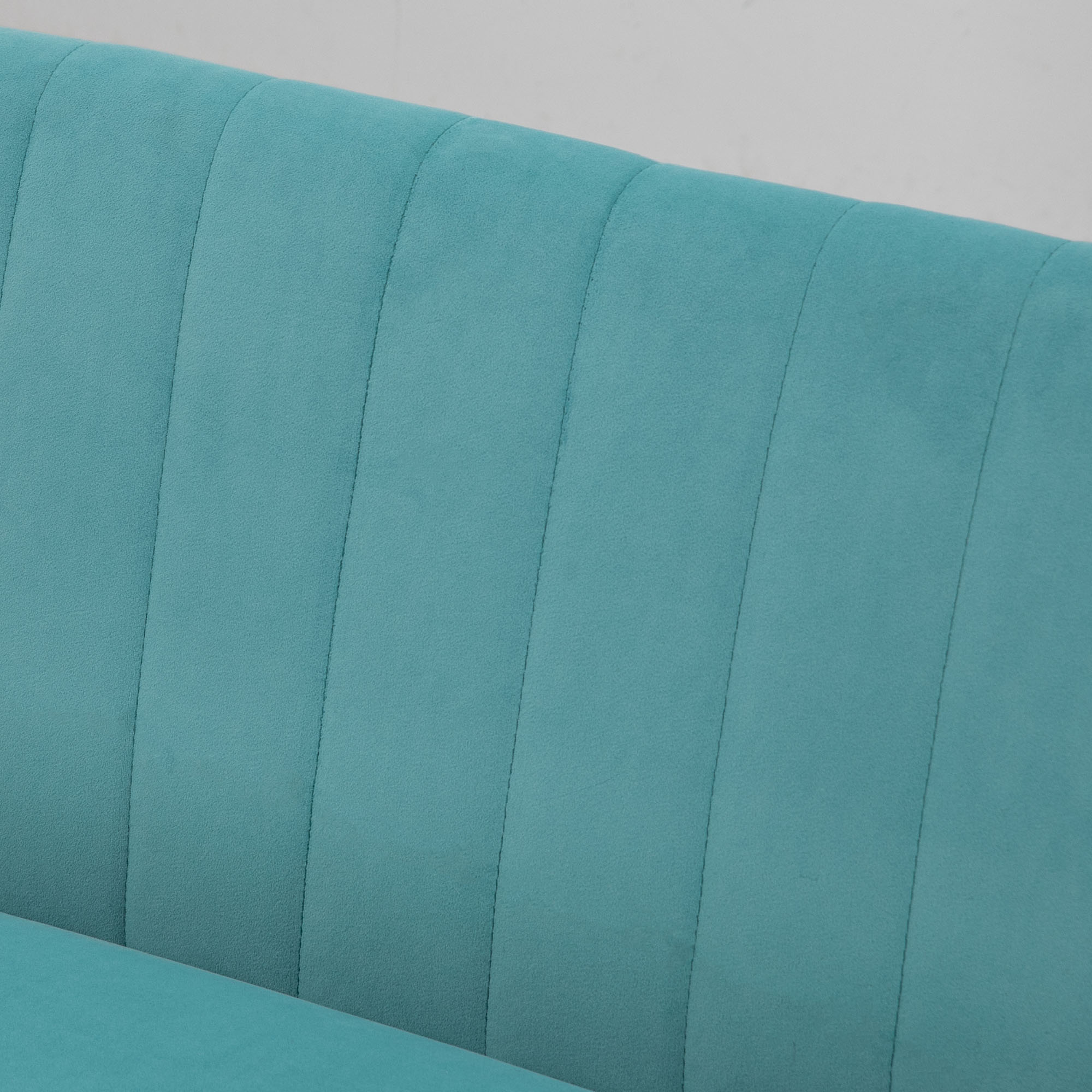 Sofa Retrodesign 2-Sitzer-Sofa, Holzbeine, 117 cm x 56,5 cm x 77 cm, Grün