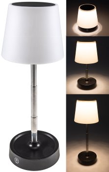 LED Akku Tischleuchte 29cm, dimmbar, 115-290mm ausziehbar, Warmweiß