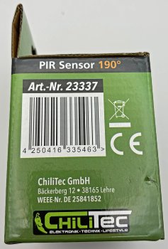 Unterputz PIR-Bewegungsmelder 190°- IP65, 2 & 3 - Draht Technik, weiß