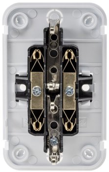 FASKO Doppel-Steckdose, AP, Weiß, 250V~/ 16A, Aufputz, Schraubanschluss