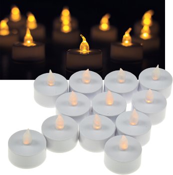 12er Set LED Teelicht / LED-Kerze, flackerndes Licht wie echte Kerzen 12er Set LED Teelicht / LED-Kerze, flackerndes Licht wie echte Kerzen