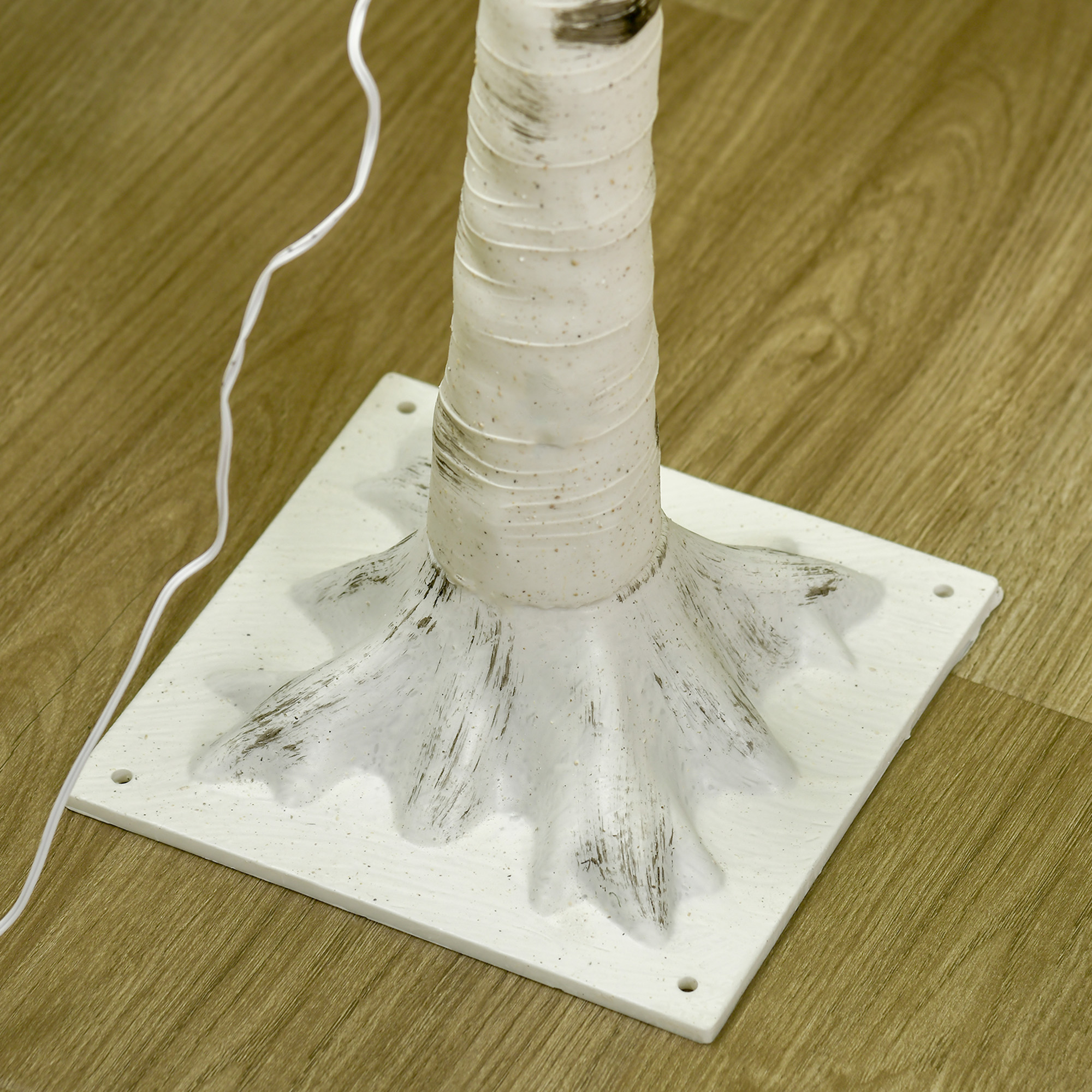 Künstliche Birke mit 120 LED-Lichtern, 3 Helligkeitsstufen, faltbare Äste, IP44, 150 cm, Weiß