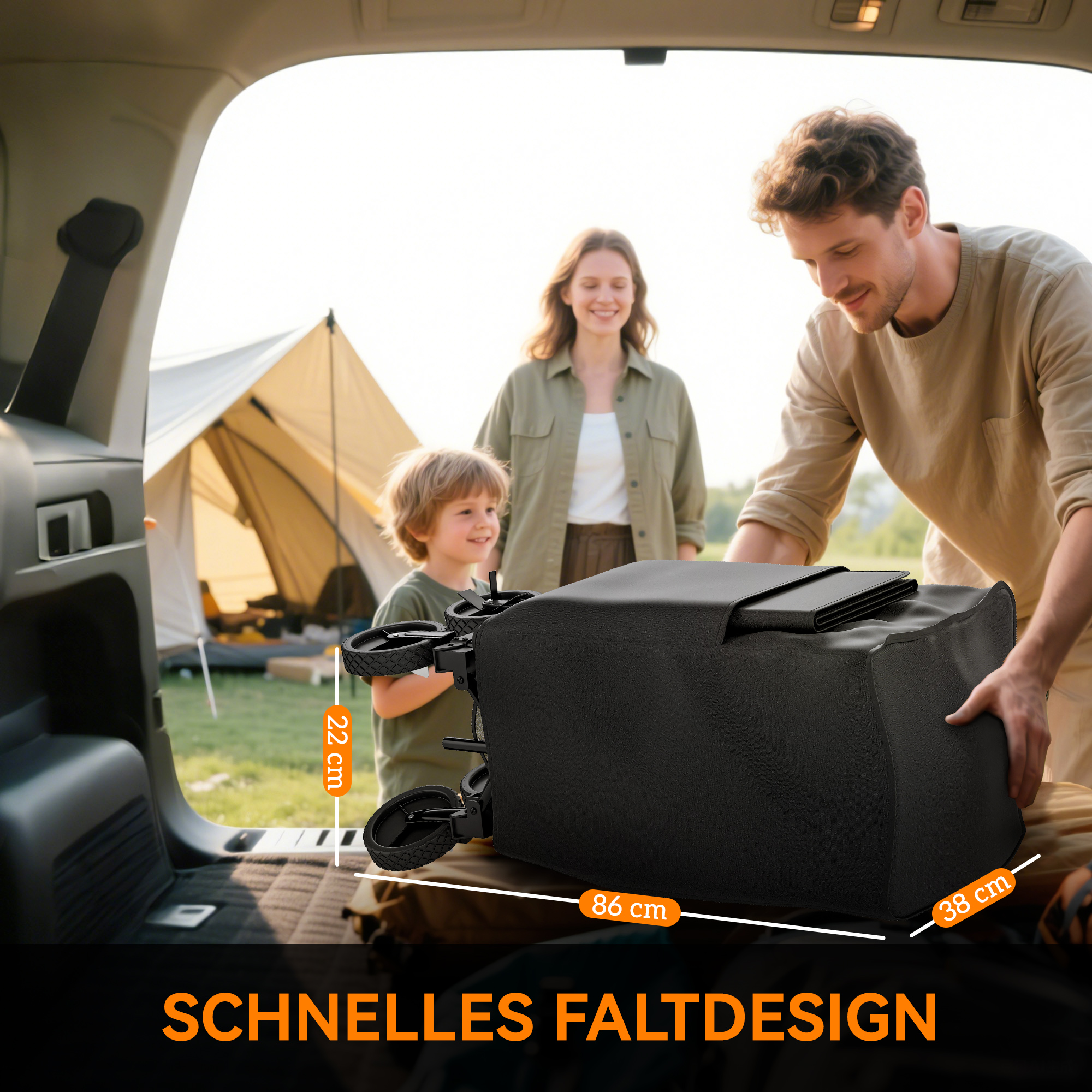 Gartenwagen 200 kg belast zweistufige Transportwagen mit herausnehmbare Plane 369,5 Liter Schwarz