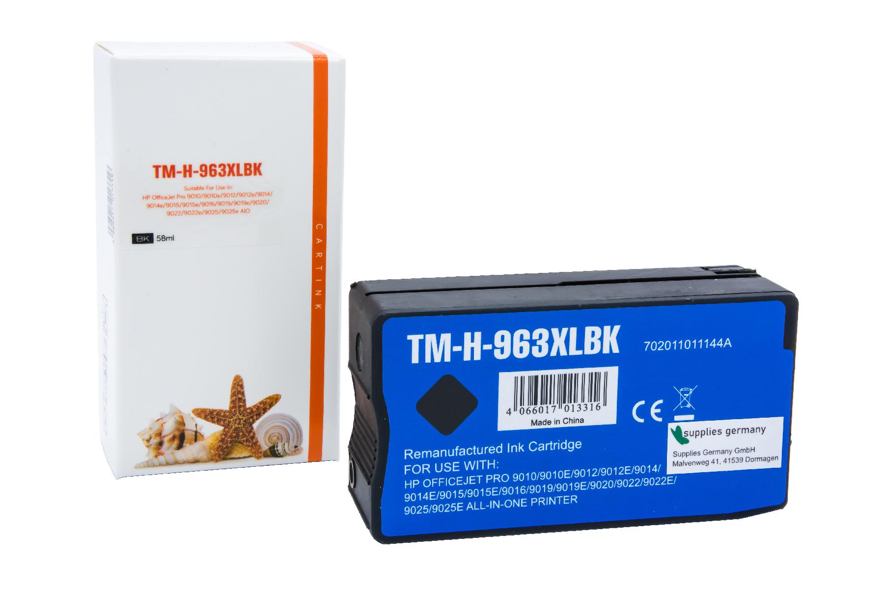 963XLBK Refill Tinte black für HP / 3JA30AE / 58ml