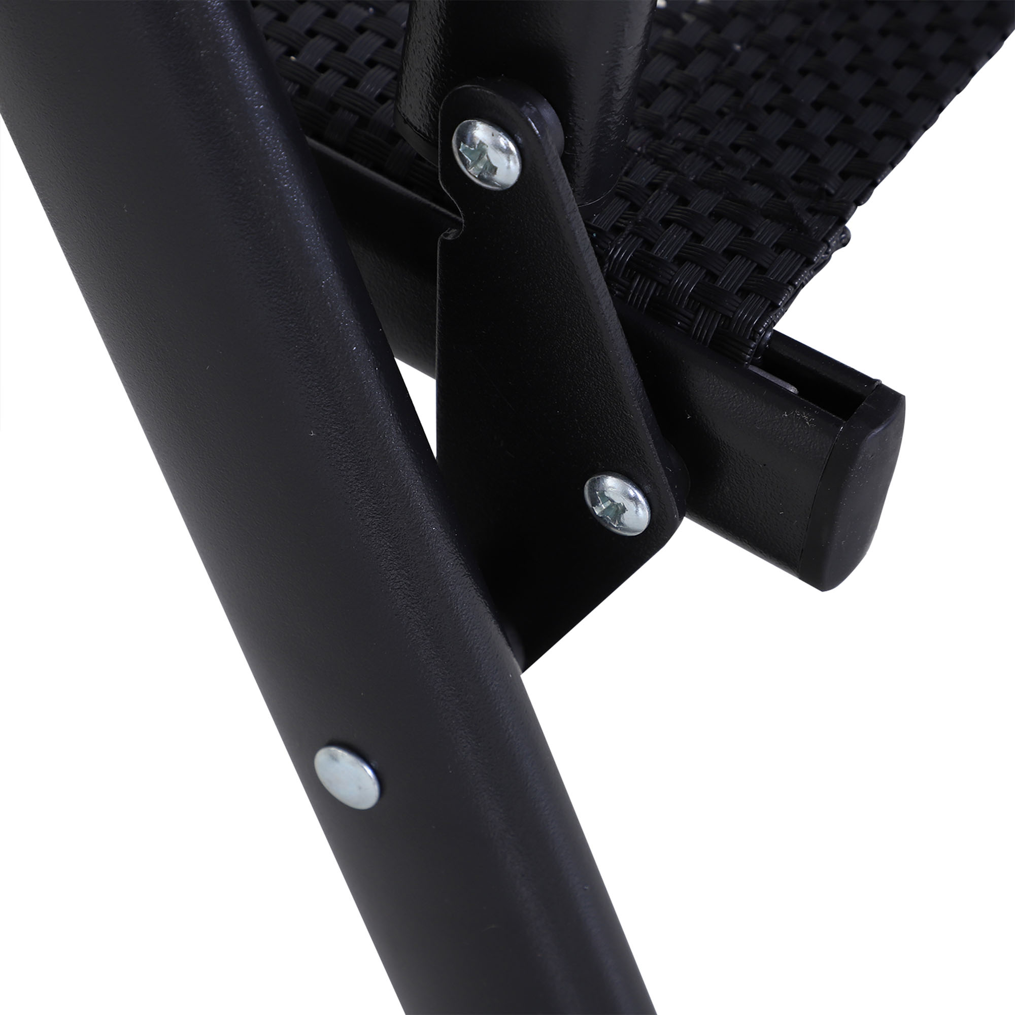 Klappstuhl mit Armlehne 2er Set Campingstuhl Angelstuhl Metall Schwarz 58 x 64 x 94 cm