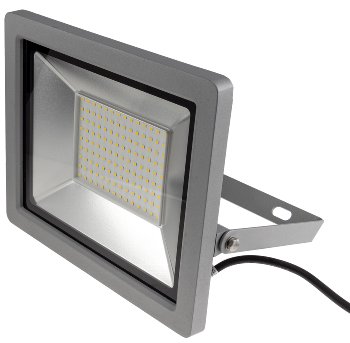 LED-Fluter SlimLine "CTF-SLT 99" silber, 100W, 9230lm, 4000K, neutralweiß, IP44