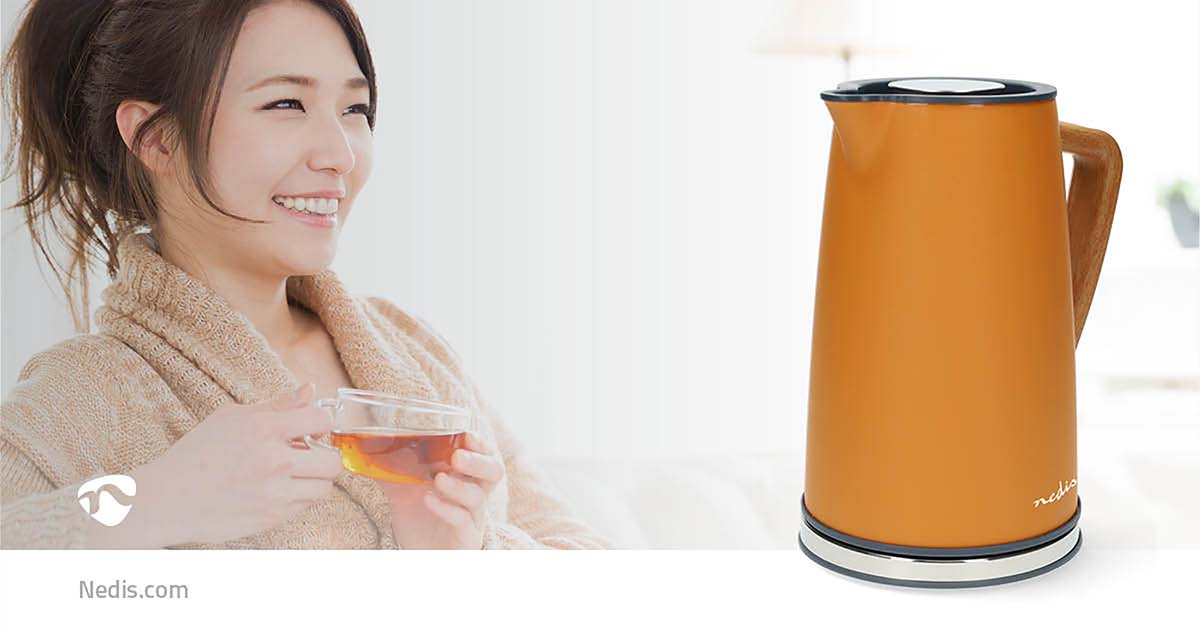 Wasserkocher | 1.7 l | Soft-Touch | Orange | Um 360 Grad drehbar | Verdecktes Heizelement | Strix Controller | Boil-dry protection