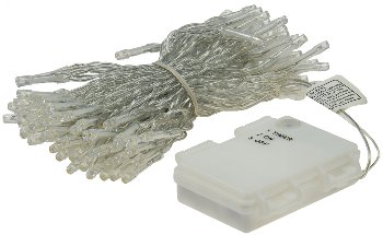 LED Batterie-Lichterkette "CT-TK100" 10m, warmweiß, IP44, 100 LEDs, mit 6Std.Timer