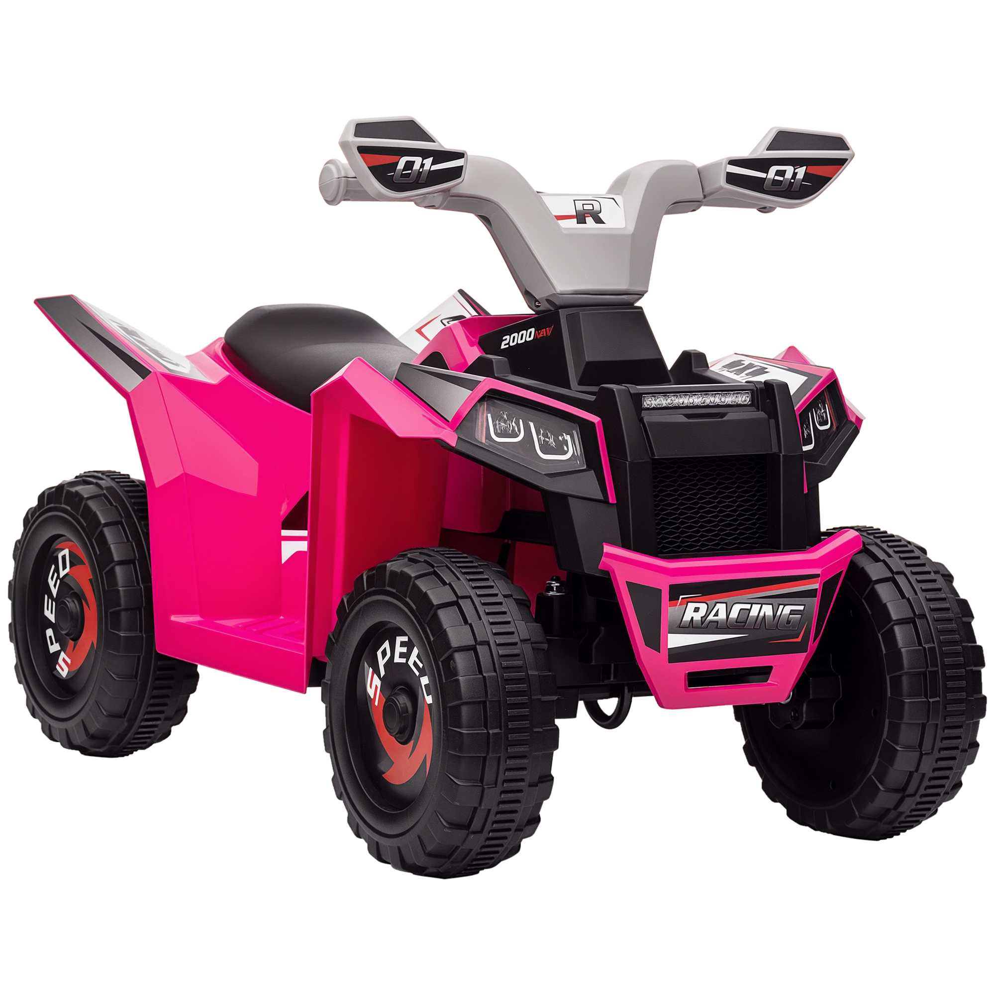 Elektro-Kinderquad, 2,5 km/h, Vorwärts- & Rückwärtsgang, für 18-36 Monate, Rosa