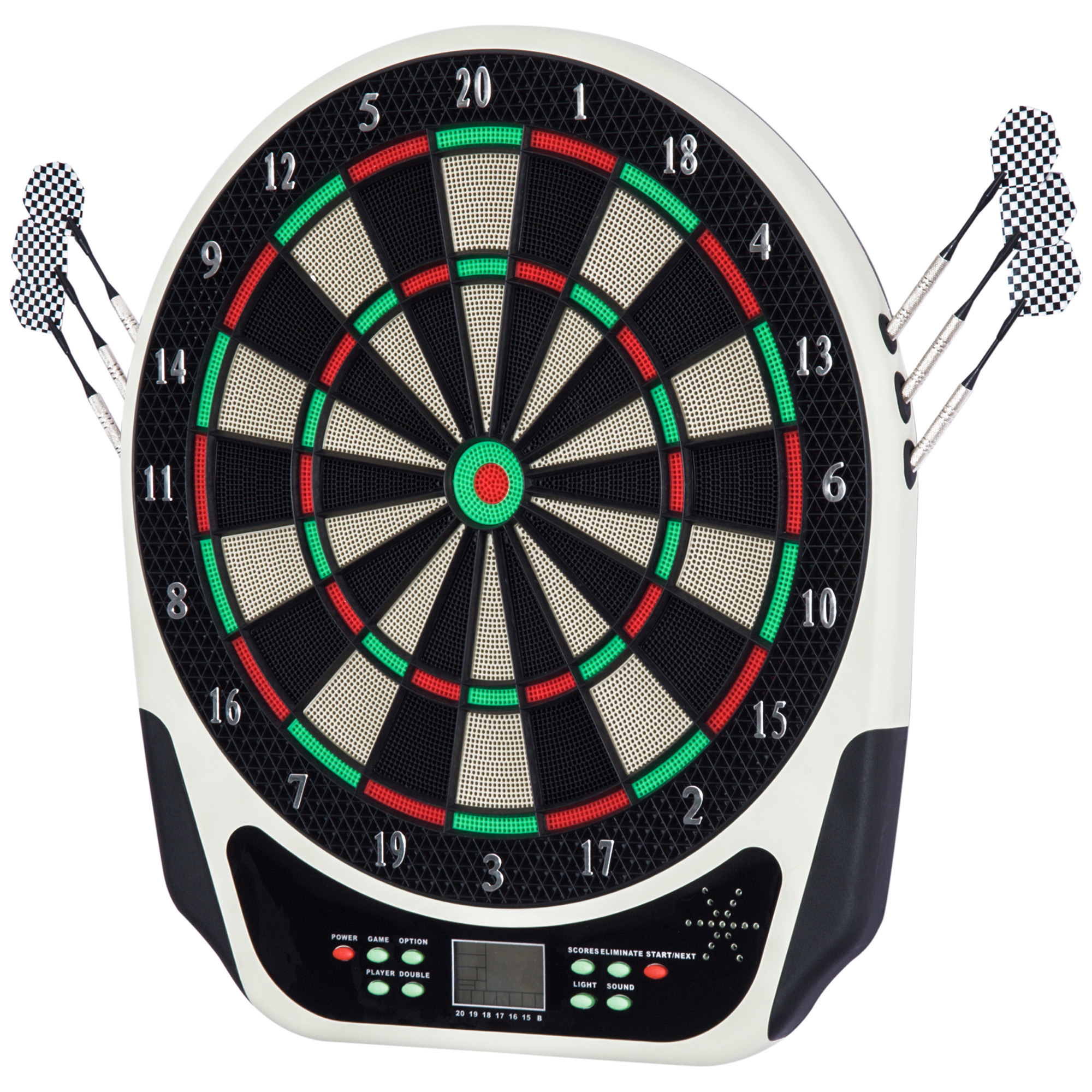 Elektronische Dartscheibe Dartboard mit Sprachansagen LED-Anzeigen 6 Darts 24 Dartköpfe 18 Spiele 159 Varianten Dartautomat Dartscheibe Set für bis zu 8 Spieler