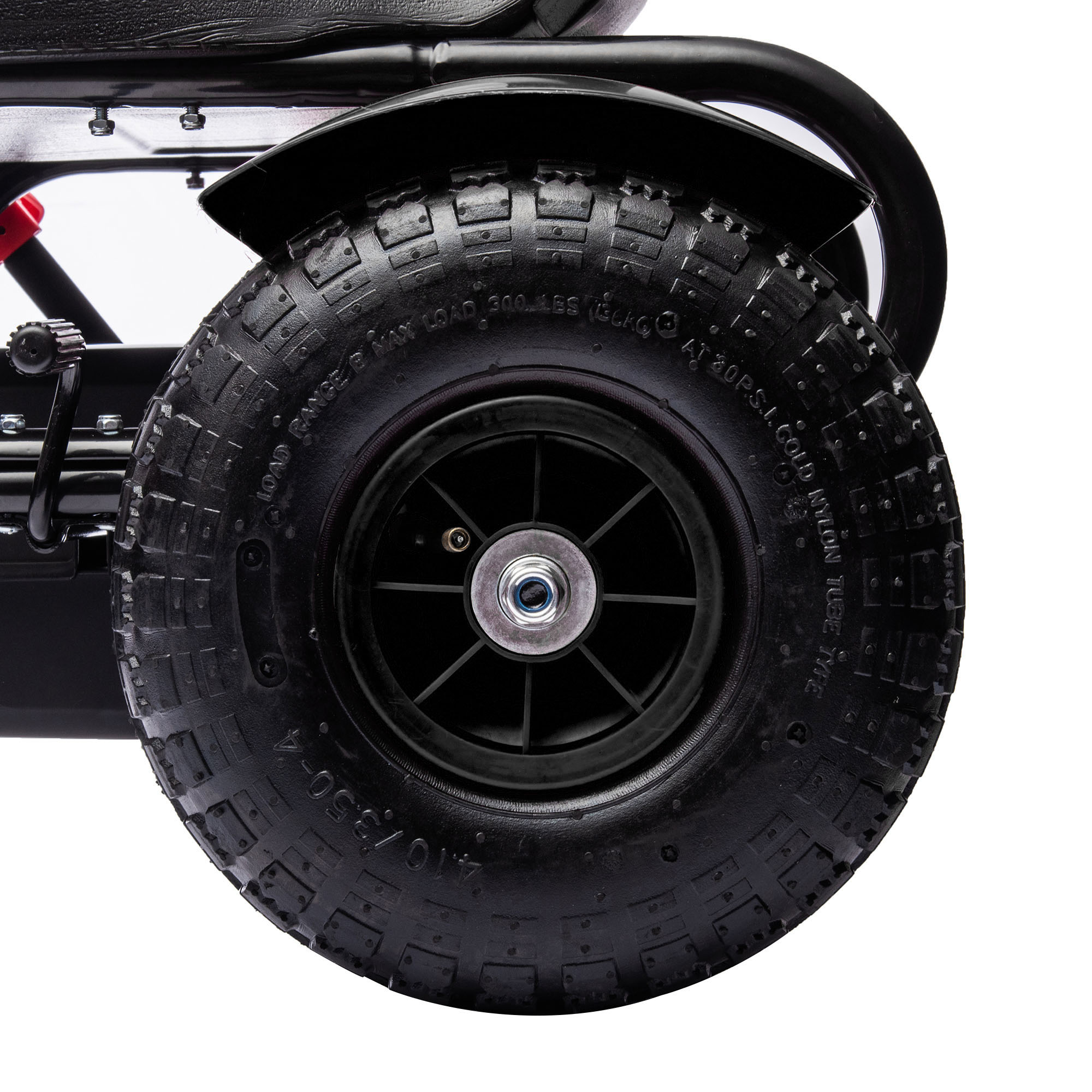 Kinder-Gokart, verstellbarer Sitz, Handbremse, ab 5 Jahren, 121 x 58 x 61 cm, Schwarz