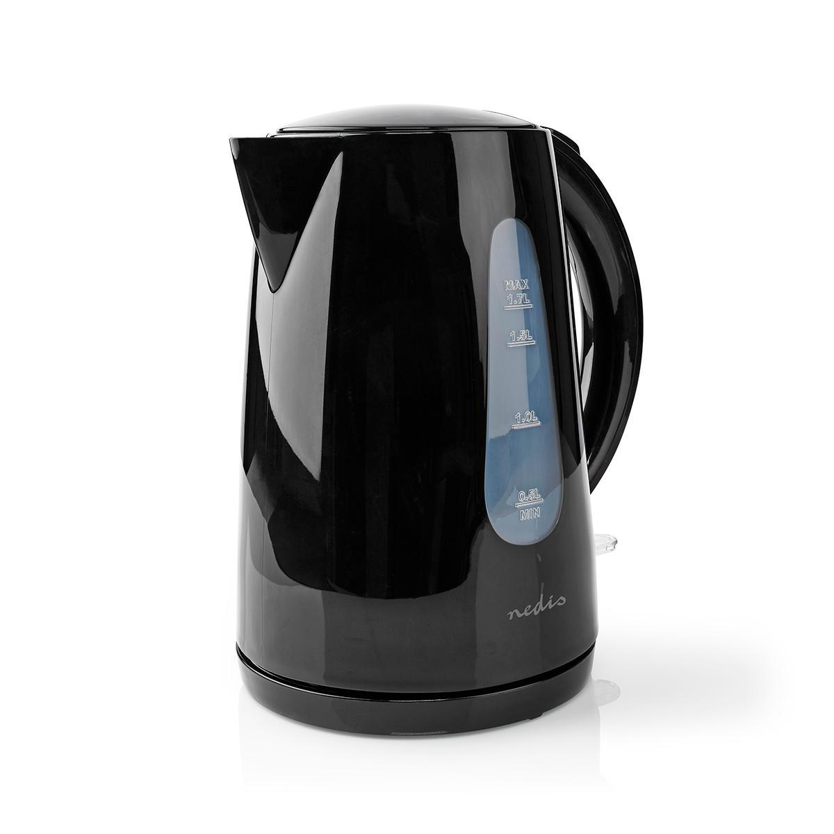 Wasserkocher | 1.7 l | Plastik | schwarz | Um 360 Grad drehbar | Verdecktes Heizelement | Strix Controller | Boil-dry protection