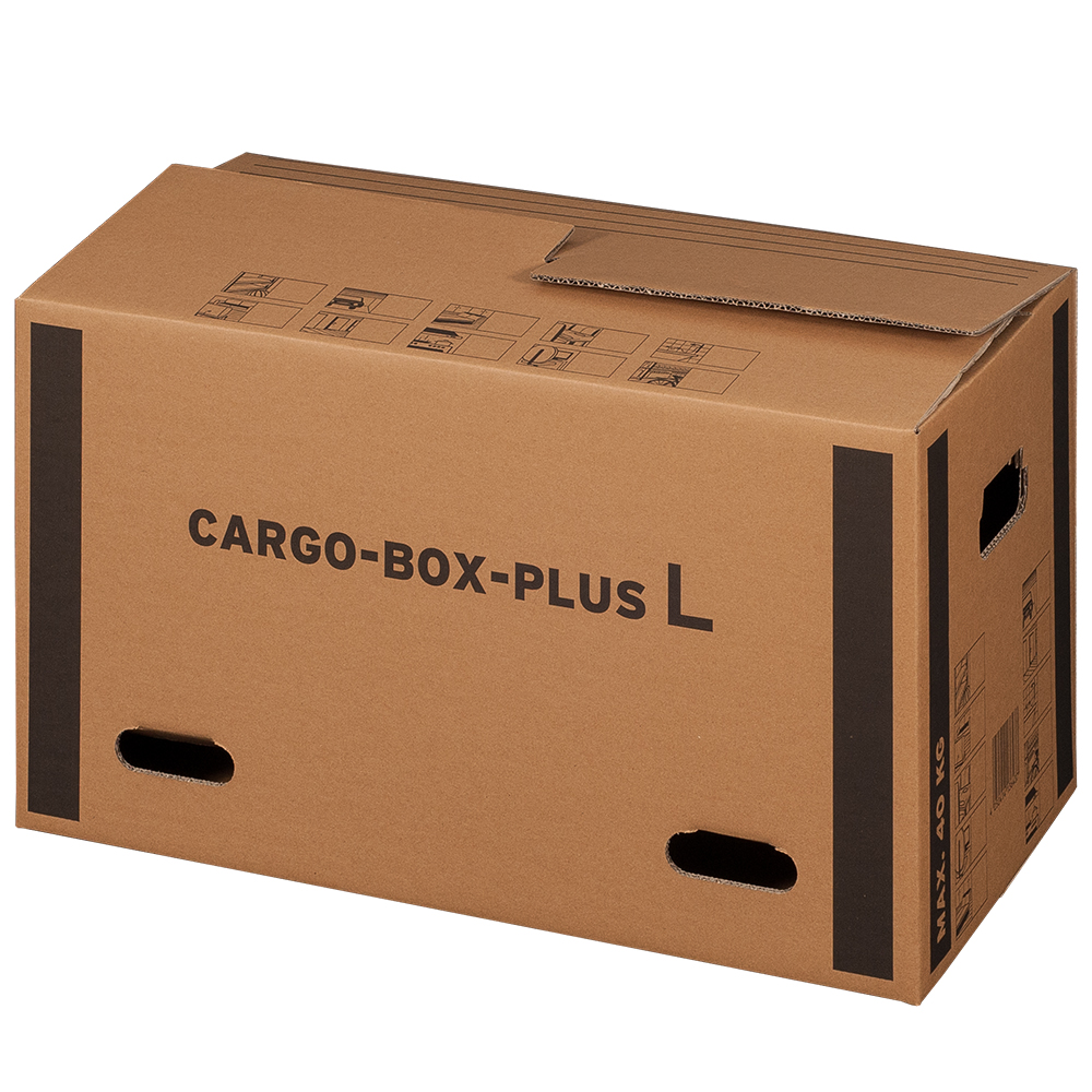 Cargobox PLUS mit Schmetterlingsboden, 640x340x360mm, braun, 2-wellig, VPE10