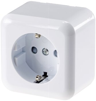 FASKO Schutzkontakt-Steckdose, AP, Weiß, 250V~/ 16A, Aufputz, Schraubanschluss FASKO Schutzkontakt-Steckdose, AP, Weiß, 250V~/ 16A, Aufputz, Schraubanschluss