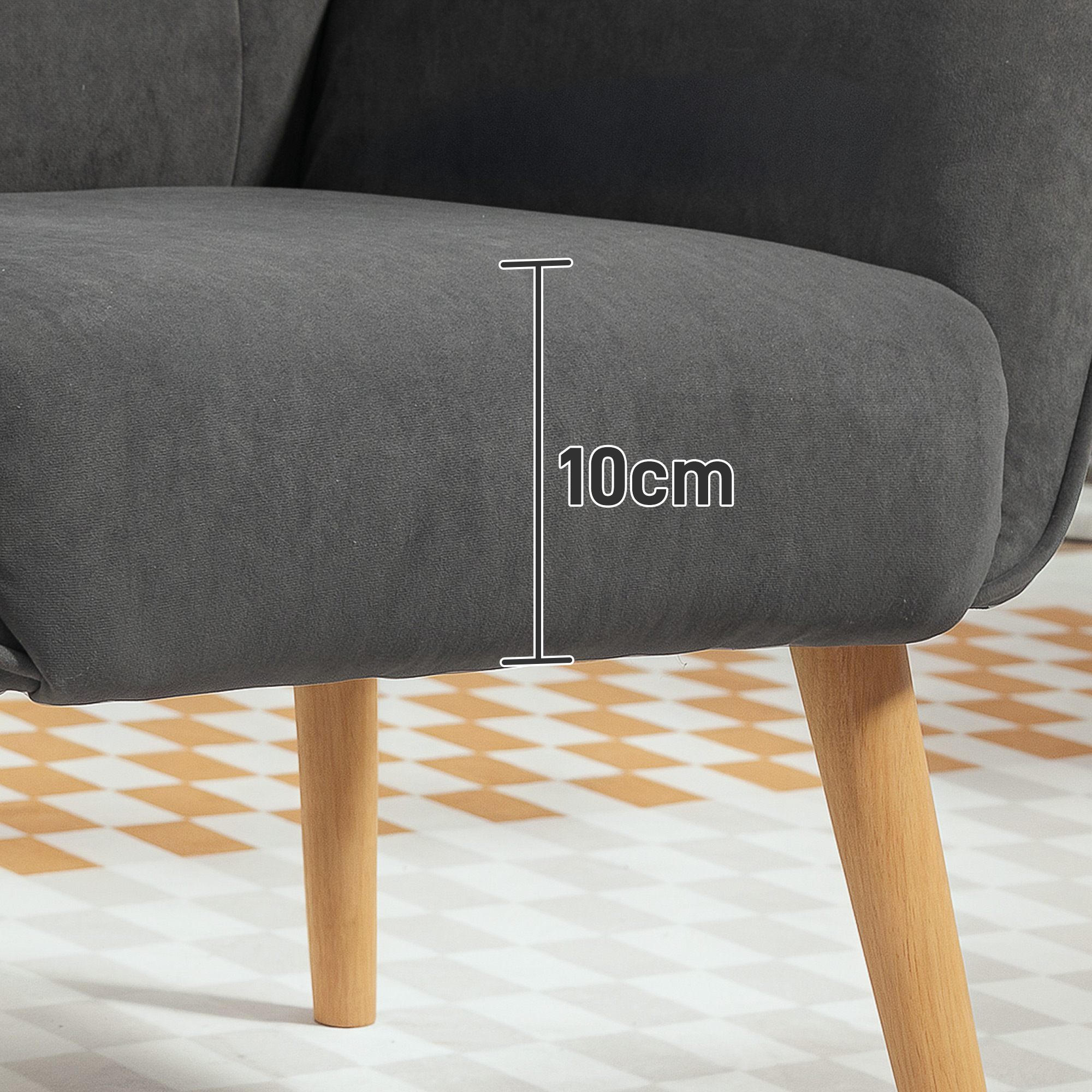 Polstersessel, Wohnzimmersessel mit Steppung, weicher Bezug in Samtoptik, bis 120 kg, Grau