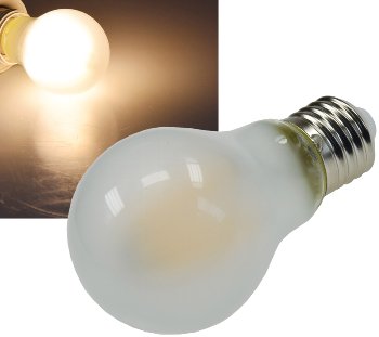 LED Glühlampe E27 "Filament G60m" matt, 3000k, 640lm, 230V / 8W, warmweiß LED Glühlampe E27 "Filament G60m" matt, 3000k, 640lm, 230V / 8W, warmweiß