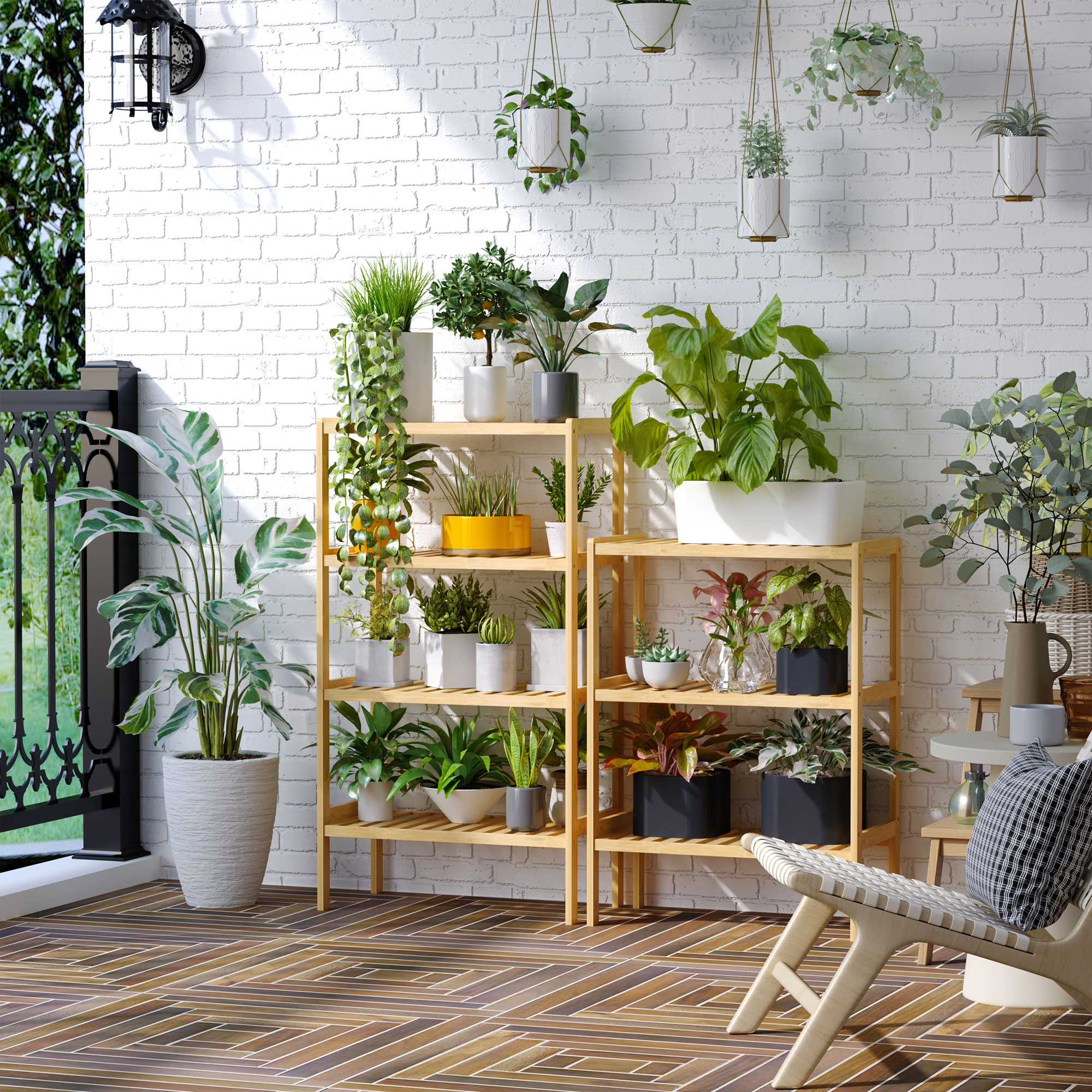 Standregal Bücherregal 4-stufiges Bambusregal Büroregal Lagerregal Aktenregal Küchenregal für Bad Küche Wohnzimmer Schlafzimmer Bambus Natur 62 x 33 x 112 cm