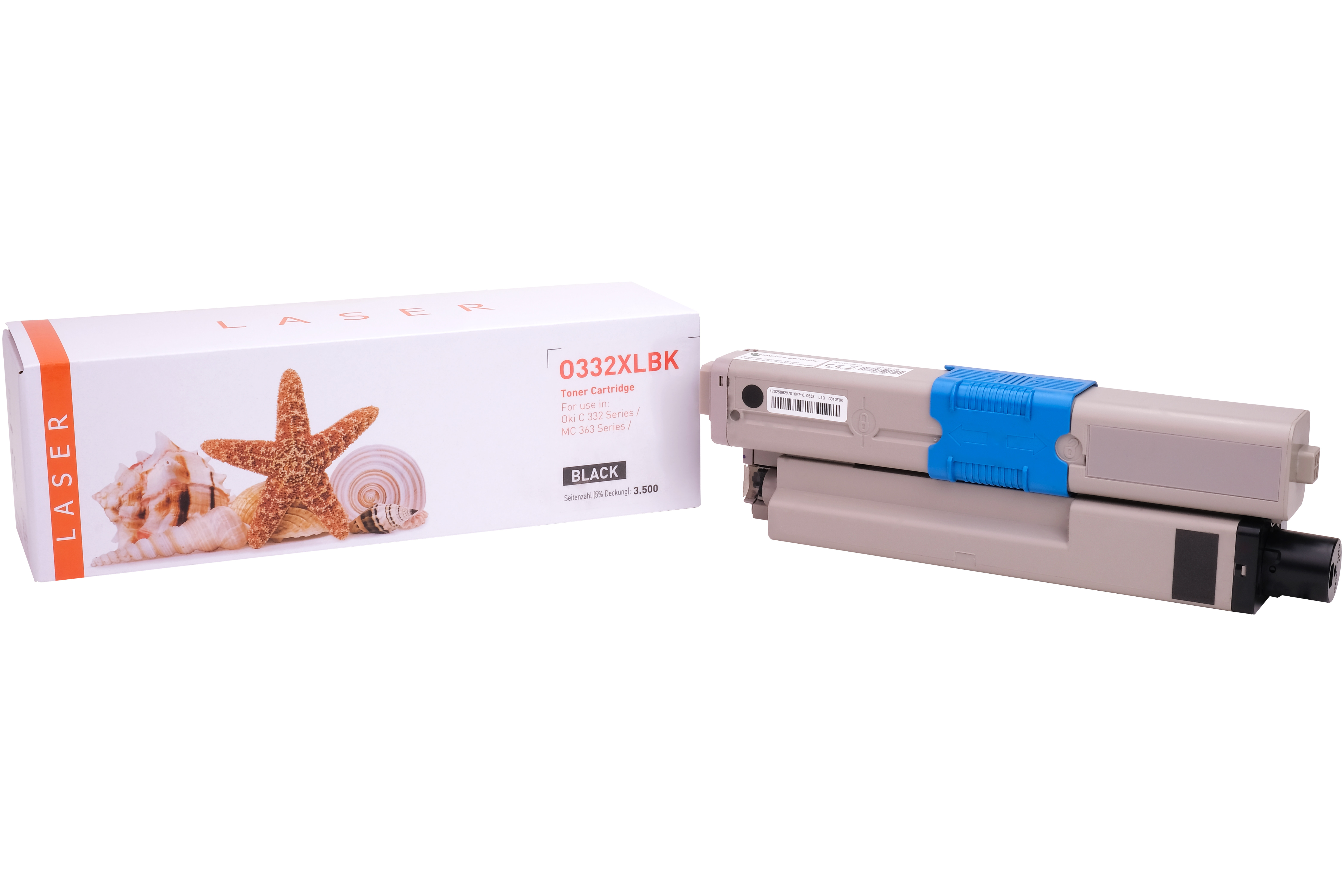 C332XLschwarz alternativ Toner schwarz für Oki / 46508712 / 3.500 Seiten