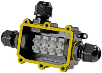 Kabelverbinderbox, 3 Anschlüsse,450V/24V, IP68, Ø 6-11mm für Erdkabel, wasserdicht