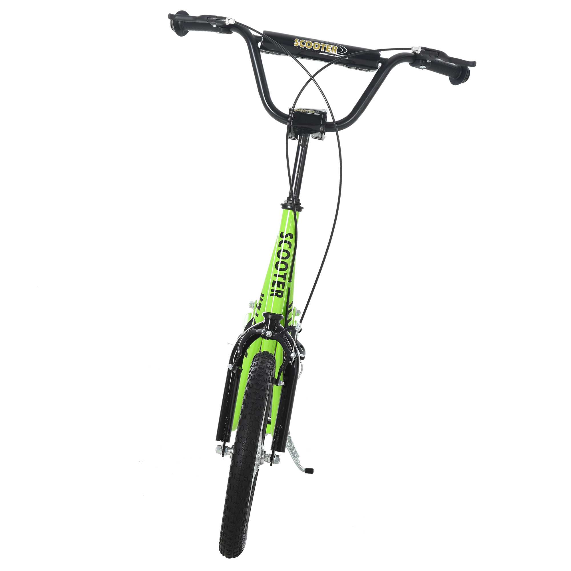 Kinderroller Scooter Tretroller Cityroller Kickscooter Roller Kinder Kickboard mit Luftreifen und Handbremse Scooter Kinder ab 5 Jahre 16 Zoll Grün 139 x 58 x 90-96 cm