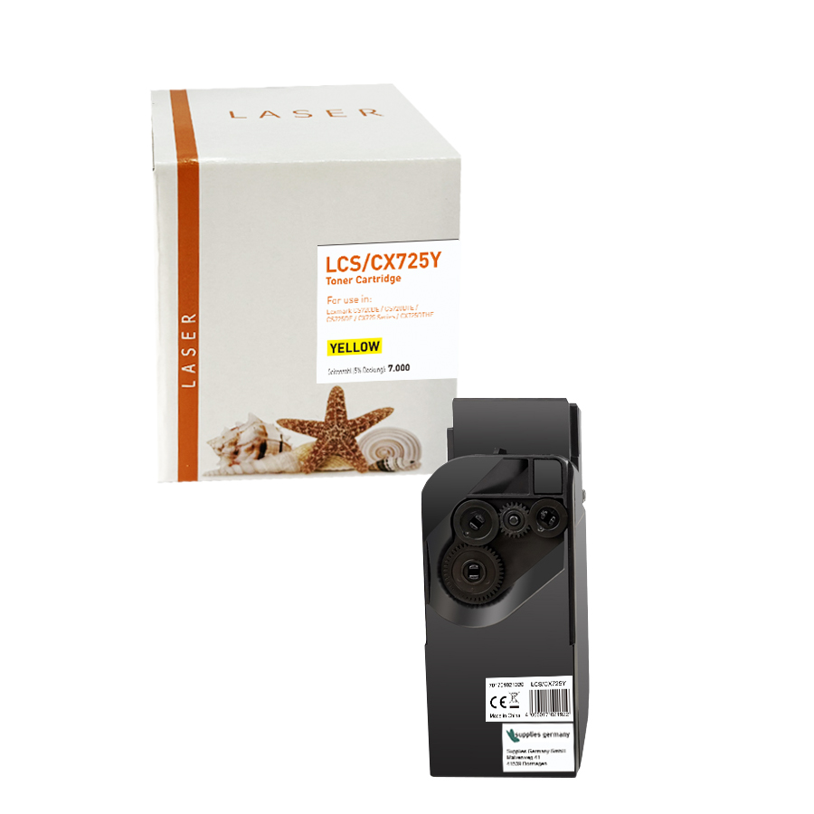 CS/CX725Y alternativ Toner yellow für Lexmark / 74C2SY0 / 7.000 Seiten