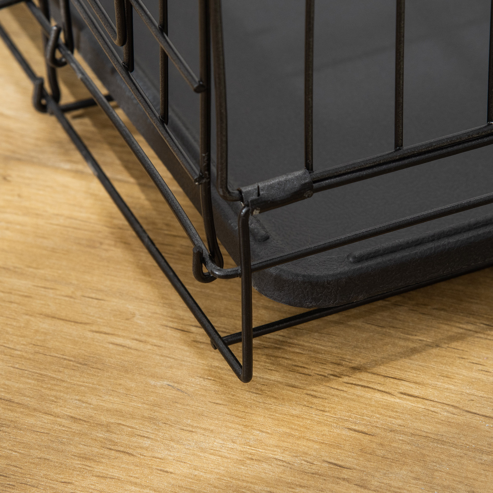 Hundekäfig, Transportkäfig, Drahtkäfig, herausnehmbare Bodenwanne, Schwarz