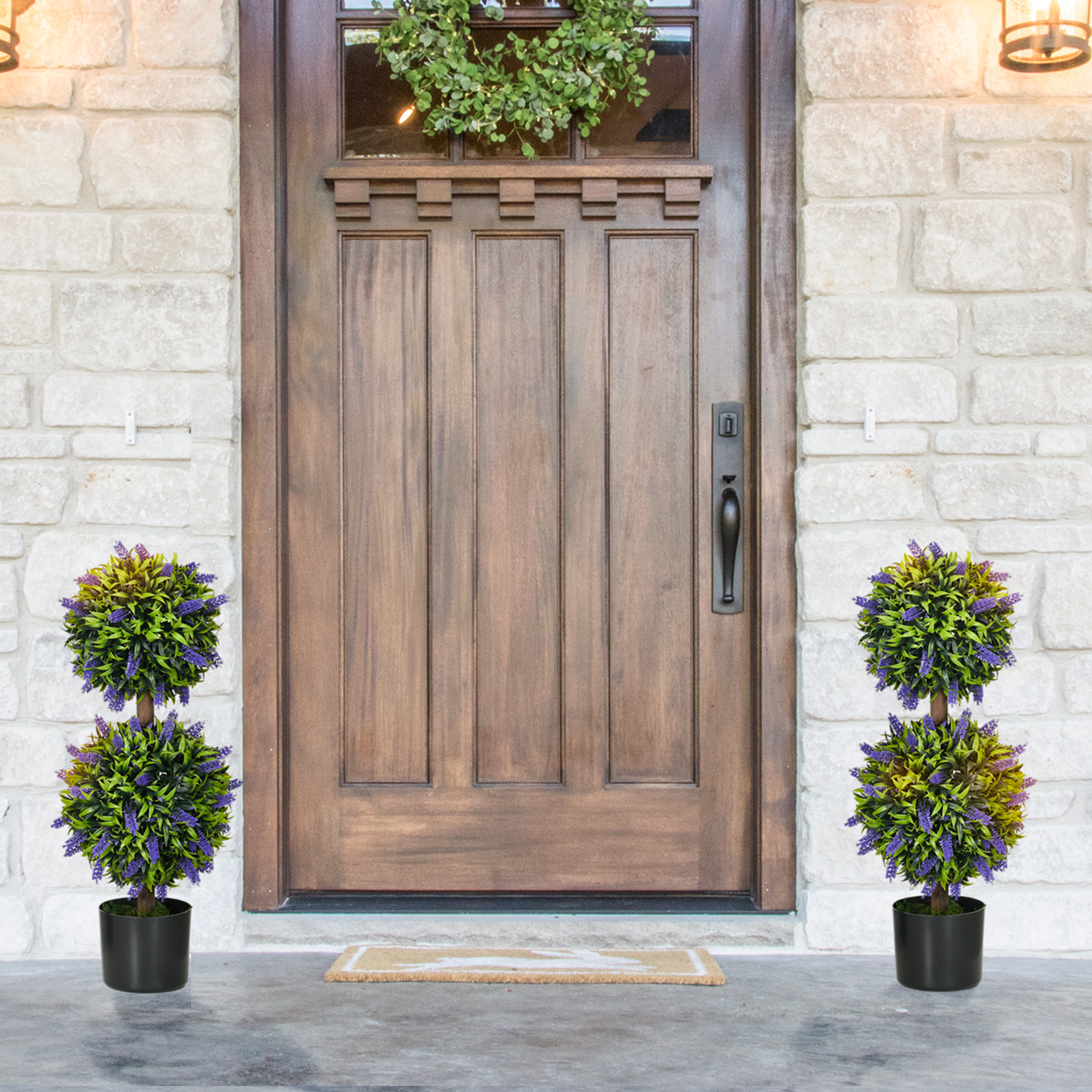 2er-Set Künstliche Pflanzen, UV-beständige Kunstpflanze im Blumentopf, 70 cm Zimmerpflanze für Wohnzimmer, Garten